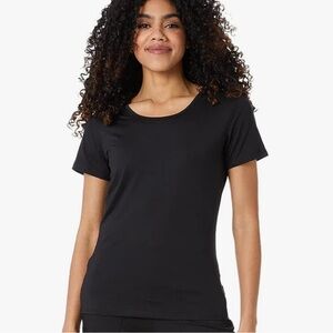 32 Degrees Women Black Cool Fitted Scoop Neck Stretch Quick Dry T-Shirt XL